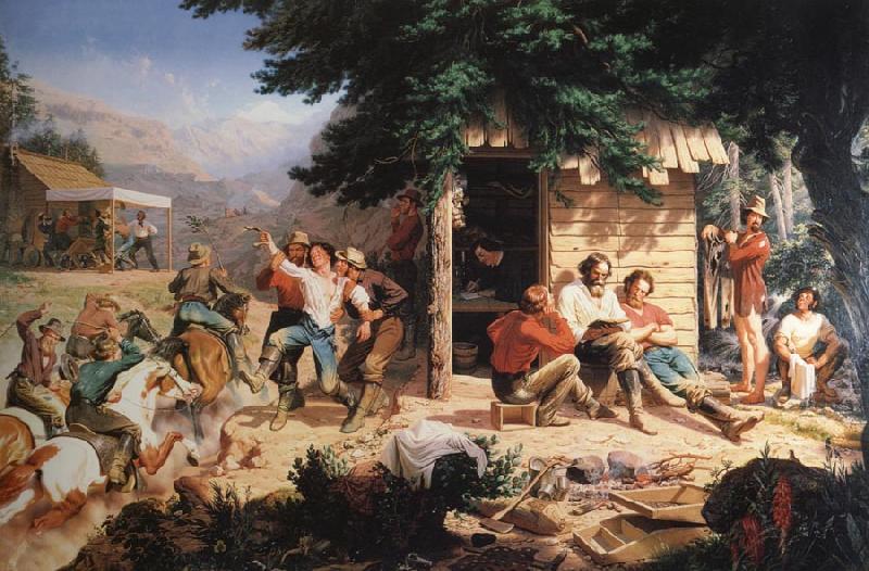 Nahl, Charles Christian Sunday Morning in the Mines oil painting image
